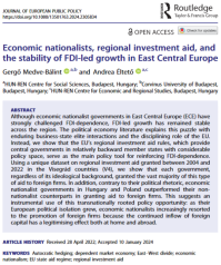 Új publikáció: Economic nationalists, regional investment aid, and the stability of FDI-led growth in East Central Europe